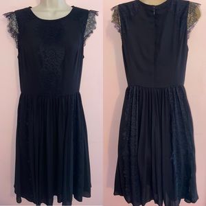 Banana Republic Lace Trim Pleated Dress